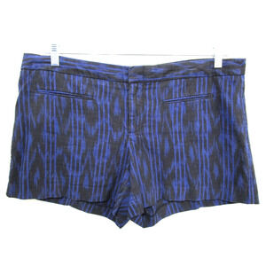 Gap Blue & Black Ikat 3.5" Inseam Cotton Shorts Women Sz 14